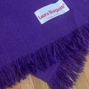 SAKS 5th Avenue Laura Biagiotti Vintage 67” Knit Scarf w/ Fringe